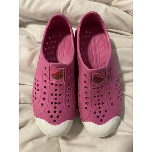 Girls Pink Watermelon clogs size 2 3 Kids Slip On